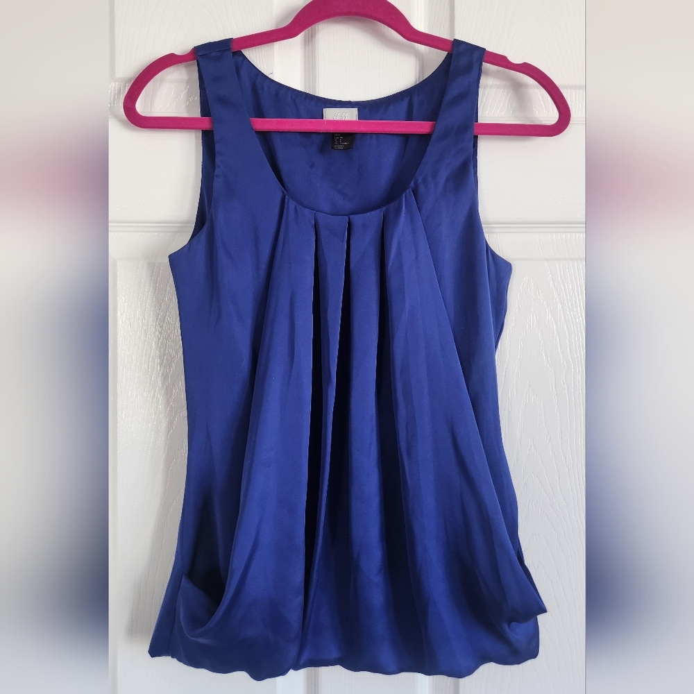 H&M Royal Blue Pleated Blouse